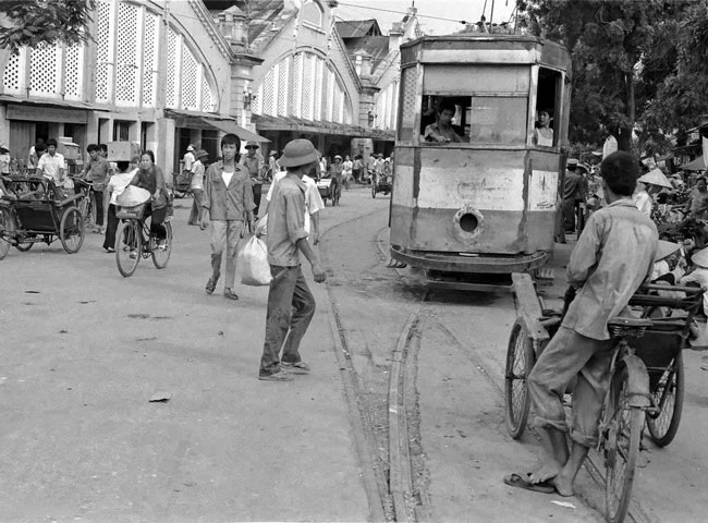 Cyclo and Tram Car in Hanoi