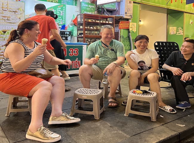 Ice cream on sidewalk